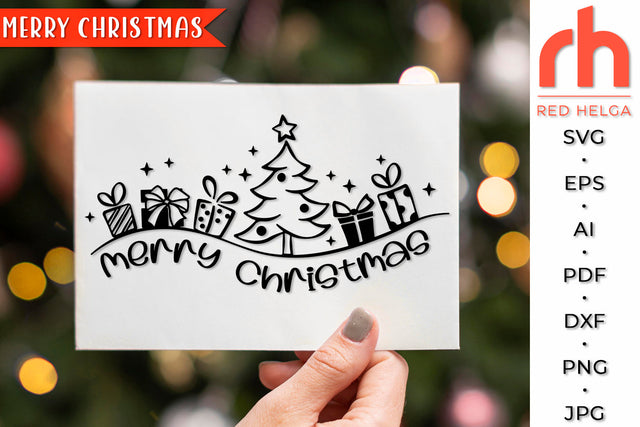 Merry Christmas SVG - Xmas Design Cut File SVG RedHelgaArt 