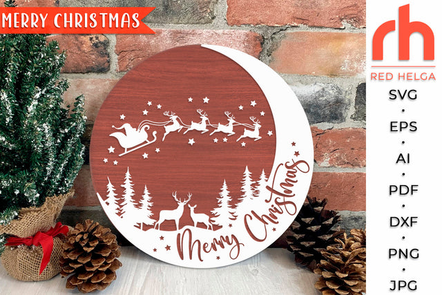 Merry Christmas SVG - Xmas Forest Cut File SVG RedHelgaArt 