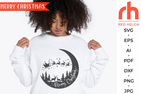 Merry Christmas SVG - Xmas Forest Cut File SVG RedHelgaArt 