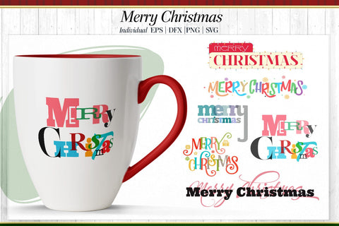 Merry Christmas Text SVG AfterTenDesign 