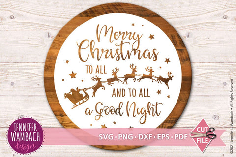 Merry Christmas to All Round Sign SVG Jennifer Wambach Design 