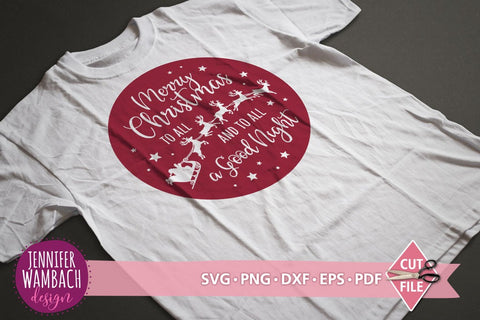 Merry Christmas to All Round Sign SVG Jennifer Wambach Design 