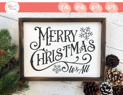 Merry Christmas To All - SVG, PNG, DXF, EPS SVG Elsie Loves Design 