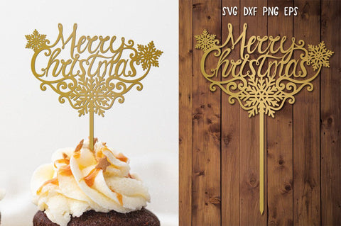 Merry Christmas Topper SVG,Christmas Topper Cupcake SVG SVG goodfox86 