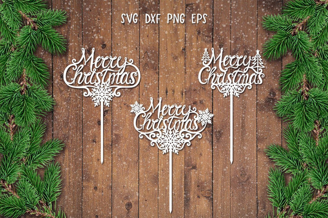 Merry Christmas Topper SVG,Christmas Topper Cupcake SVG SVG goodfox86 