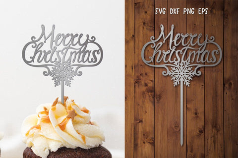 Merry Christmas Topper SVG,Christmas Topper Cupcake SVG SVG goodfox86 