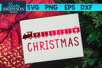 Merry Christmas Train SVG Cut File SVG Laura Swanson Design 