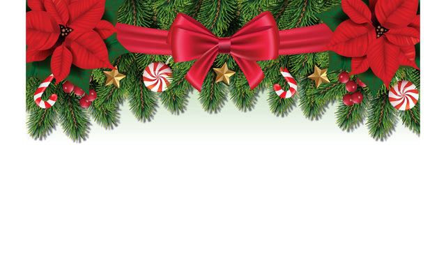 Merry Christmas tree branches decorated with berries stars and candy canes Holidays background SVG naemmiah021 