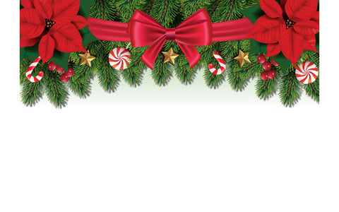 Merry Christmas tree branches decorated with berries stars and candy canes Holidays background SVG naemmiah021 