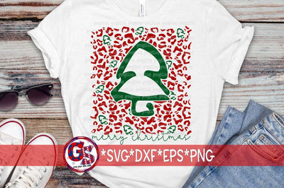 Merry Christmas Tree Leopard SVG DXF EPS PNG SVG Greedy Stitches 