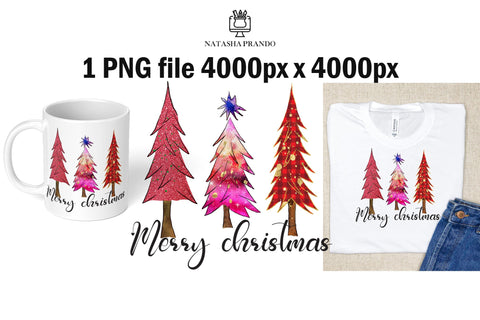 Merry Christmas Tree Sublimation Bundle Sublimation Natasha Prando 