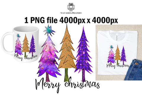 Merry Christmas Tree Sublimation Bundle Sublimation Natasha Prando 