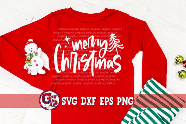 Merry Christmas Tree SVG DXF EPS PNG SVG Greedy Stitches 
