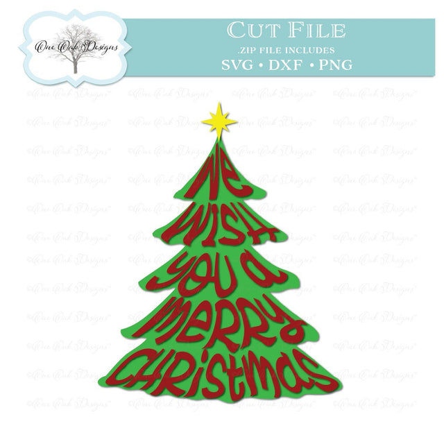 Merry Christmas Tree SVG One Oak Designs 