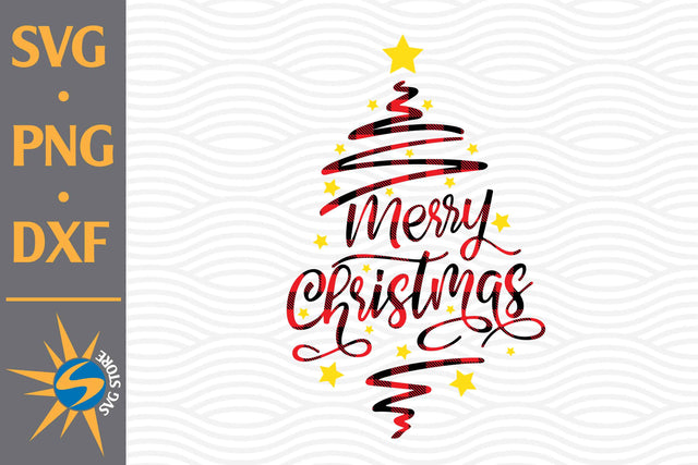 Merry Christmas Tree SVG, PNG, DXF Digital Files Include SVG SVGStoreShop 
