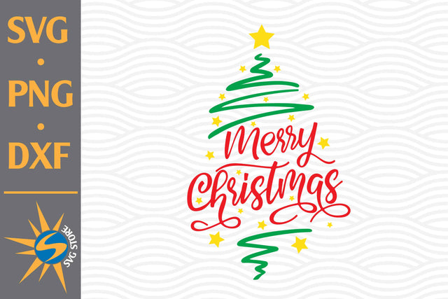 Merry Christmas Tree SVG, PNG, DXF Digital Files Include SVG SVGStoreShop 