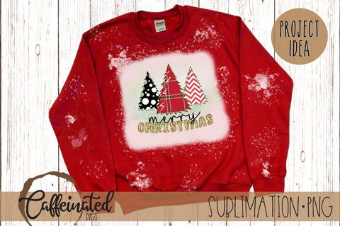 Merry Christmas Trees PNG, Christmas Sublimation Design Sublimation Caffeinated SVGs 