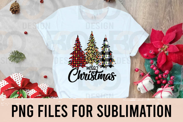Merry Christmas Trees PNG, Sublimation Design, Digital Download, Sublimation, DTG Printing, Christmas Tree Cheetah, Xmas Png, Christmas Tree SVG BOO-design 