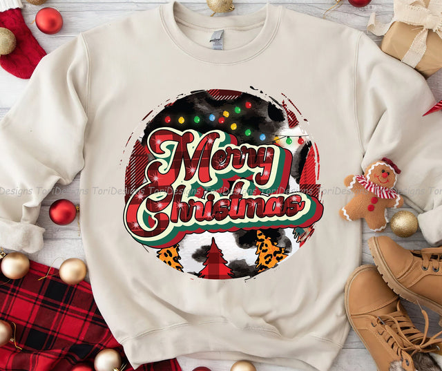 Merry Christmas Trees PNG Sublimation Design Sublimation ToriDesigns 