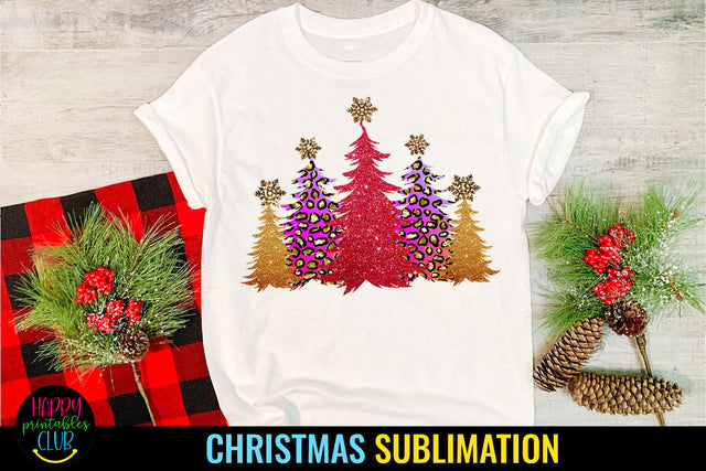 Merry Christmas Trees Sublimation I Holiday Sublimation Idea Sublimation Happy Printables Club 