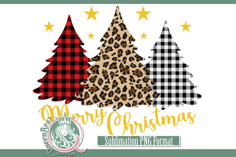 Merry Christmas Trees Sublimation Sublimation QueenBrat Digital Designs 