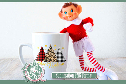 Merry Christmas Trees Sublimation Sublimation QueenBrat Digital Designs 