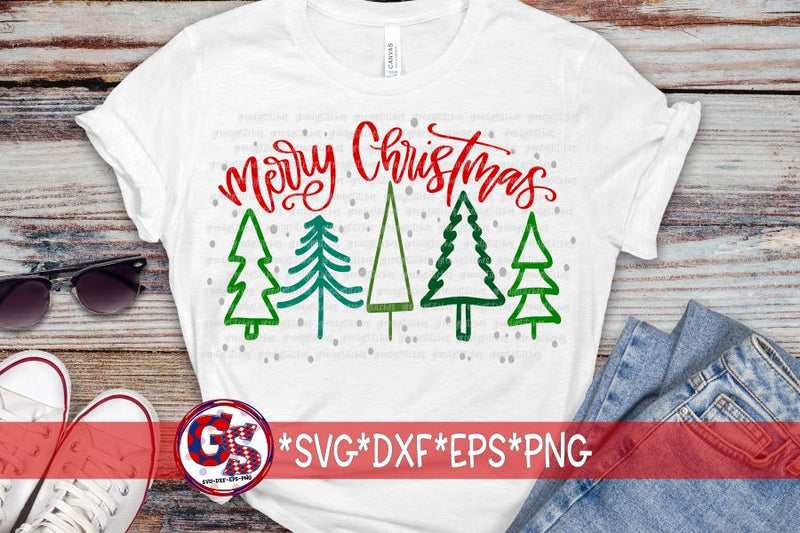 Merry Christmas Trees SVG DXF EPS PNG SVG Greedy Stitches 