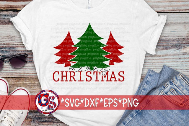 Merry Christmas Trees SVG DXF EPS PNG SVG Greedy Stitches 