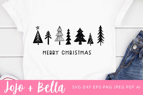 Merry Christmas Trees SVG, Merry Christmas SVG, Christmas Trees Cut File, Xmas Trees Svg, Christmas Trees Svg, Christmas Tree DXF Cut files SVG Jojo&Bella 