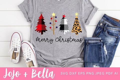 Merry Christmas Trees Svg, Plaid Svg, Christmas Trees Svg, Shirt Svg, Christmas Gift png, Christmas Sign DXF, Christmas Svgs, Christmas Shirt PNG SVG Jojo&Bella 