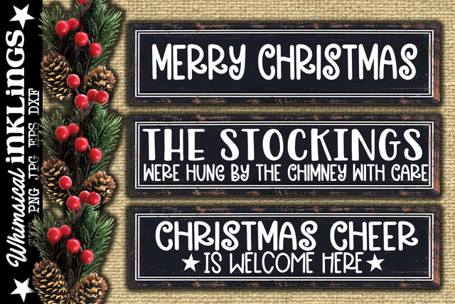 Merry Christmas Trio SVG Set SVG Whimsical Inklings 