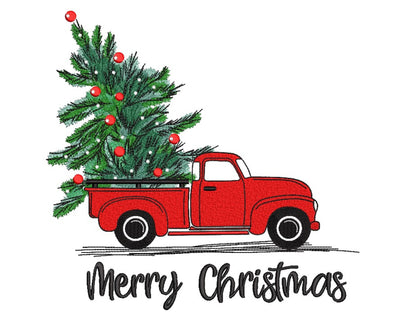 Merry Christmas Truck Embroidery Design Embroidery/Applique DESIGNS Nino Nadaraia 
