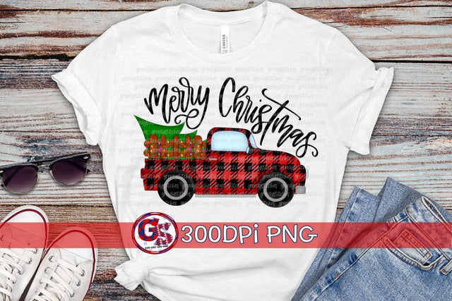 Merry Christmas Truck PNG for Sublimation Sublimation Greedy Stitches 