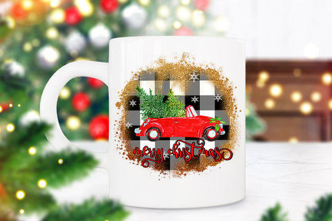 Merry Christmas Truck Sublimation I Holiday Sublimation Idea Sublimation Happy Printables Club 