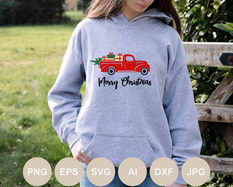 Merry Christmas Truck Svg, Christmas Cut file, Christmas Sign Svg, Christmas Tree, Holiday Clipart, Svg for Shirts, Designs, Family, Winter SVG BogeliaVector 