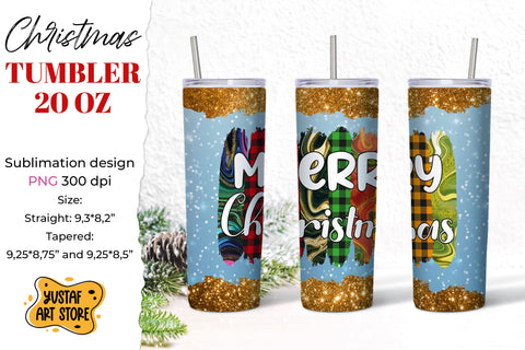Merry Christmas tumbler sublimation wrap shine glitter Sublimation Yustaf Art Store 