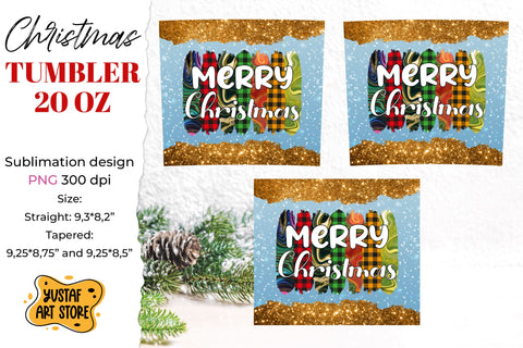 Merry Christmas tumbler sublimation wrap shine glitter Sublimation Yustaf Art Store 
