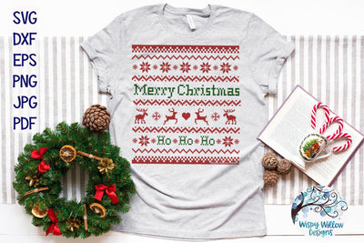 Merry Christmas Ugly Sweater SVG SVG Wispy Willow Designs 