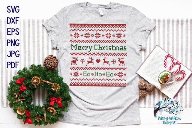 Merry Christmas Ugly Sweater SVG SVG Wispy Willow Designs 