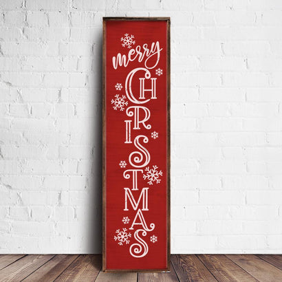 Merry Christmas - vertical Christmas SVG for long door sign SVG Chameleon Cuttables 