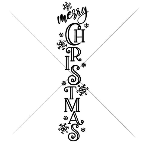 Merry Christmas - vertical Christmas SVG for long door sign SVG Chameleon Cuttables 