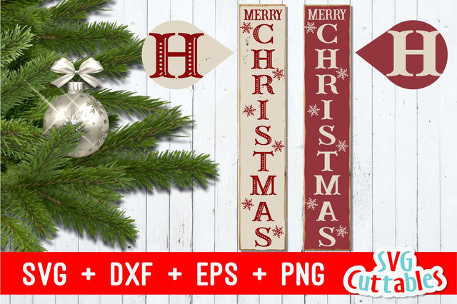 Merry Christmas Vertical | Cut File SVG Svg Cuttables 