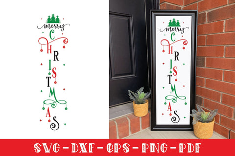 Merry Christmas Vertical Sign SVG Design SVG CraftLabSVG 