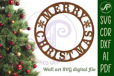 Merry Christmas wall art sign, SVG file. vector file SVG APInspireddesigns 