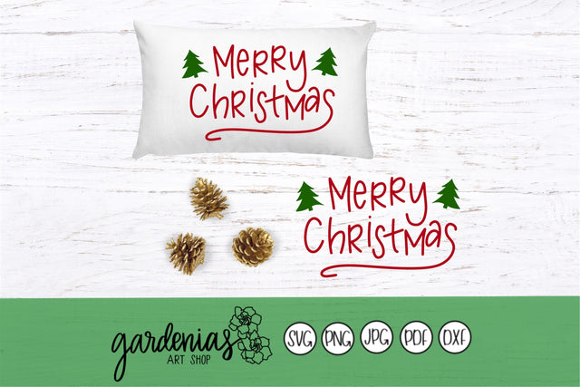 Merry Christmas with Christmas Trees SVG Gardenias Art Shop 