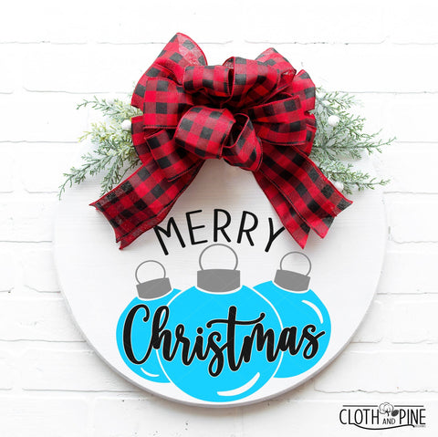 Merry Christmas with Ornaments. Two Designs Included. SVG Cloth and Pine Designs 