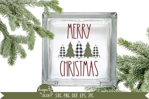 Merry Christmas with Plaid Trees SVG Designs by Jolein 