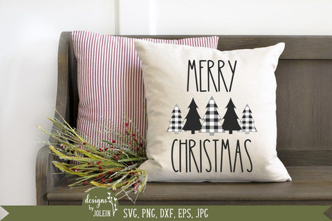 Merry Christmas with Plaid Trees SVG Designs by Jolein 