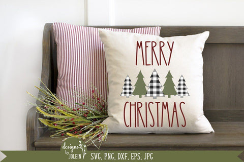 Merry Christmas with Plaid Trees SVG Designs by Jolein 