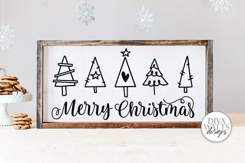 Merry Christmas with Trees SVG | Farmhouse Design SVG Diva Watts Designs 